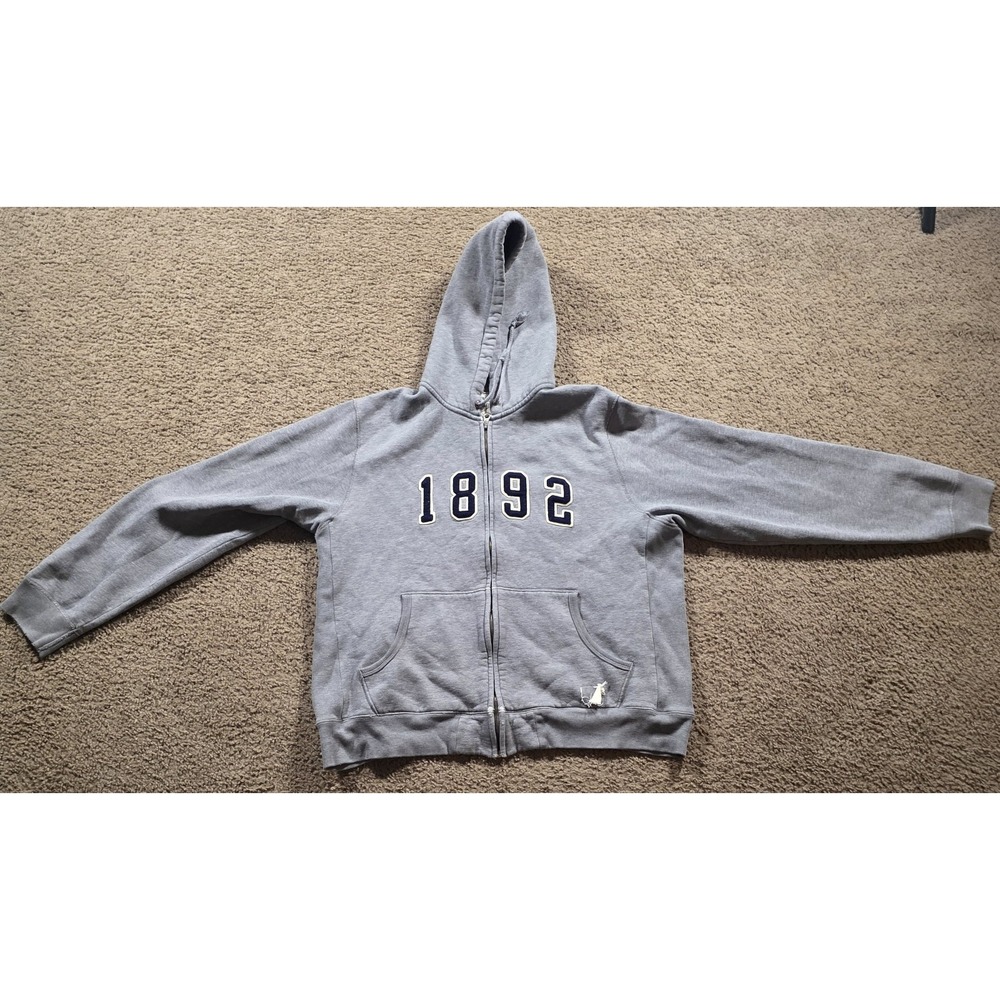 Vintage Y2K Abercrombie Fitch Hoodie Mens Large Grey Zip Up 1892 Athletic Dept